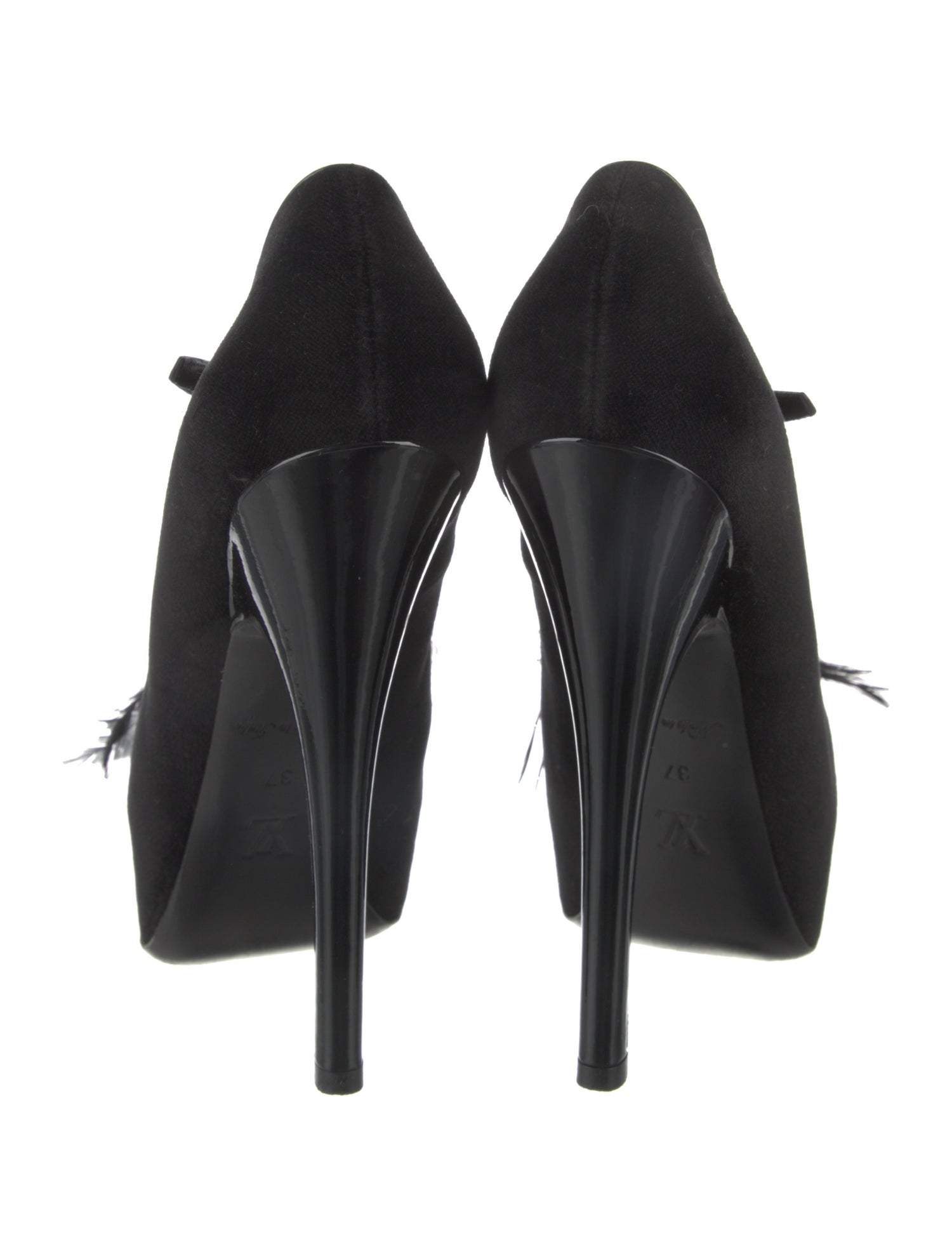 Louis Vuitton Velvet Crystal Embellishments Pumps