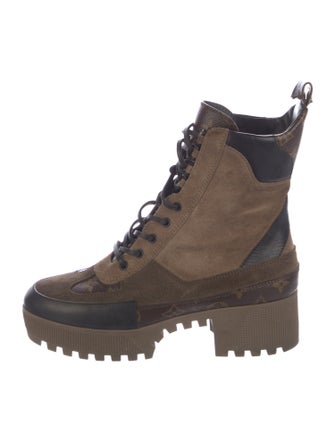 Louis Vuitton LV Monogram Suede Combat Boots
