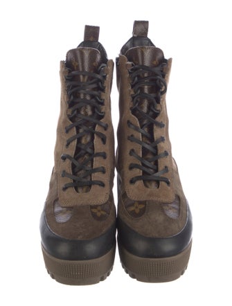Louis Vuitton LV Monogram Suede Combat Boots