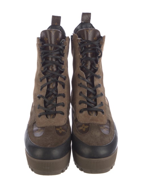 Louis Vuitton LV Monogram Suede Combat Boots