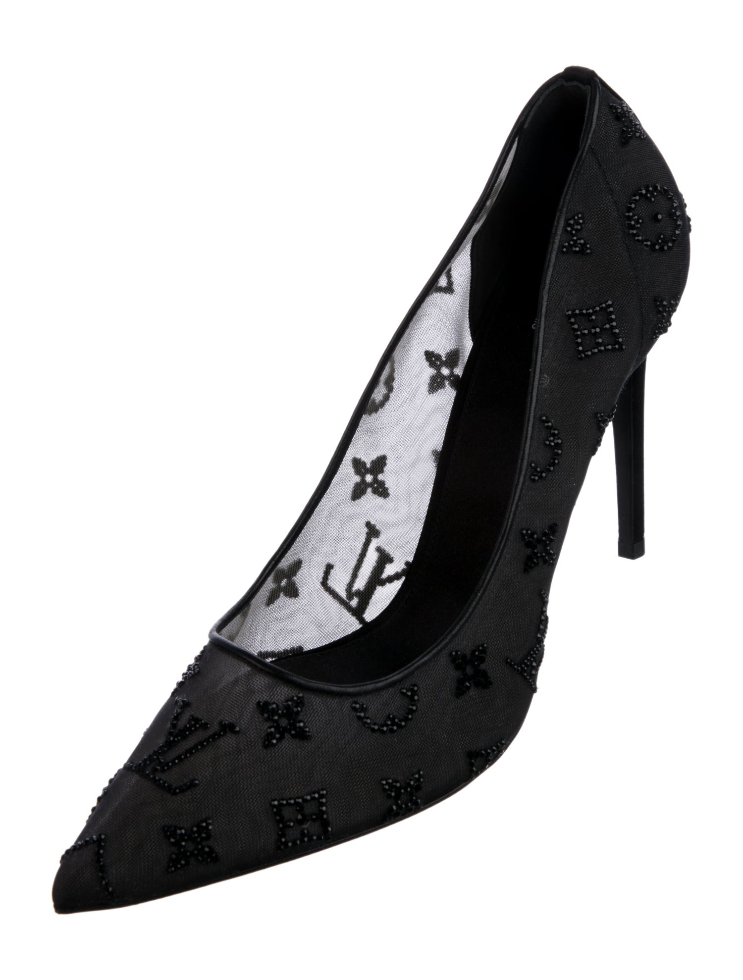 Louis Vuitton LV Monogram Beaded Accents Pumps