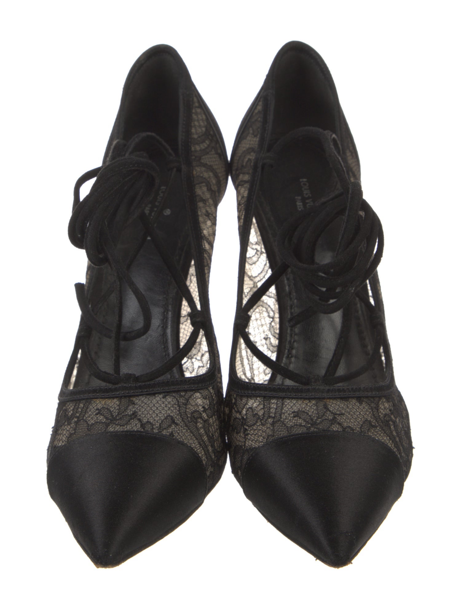 Louis Vuitton Satin Crystal Embellishments Pumps