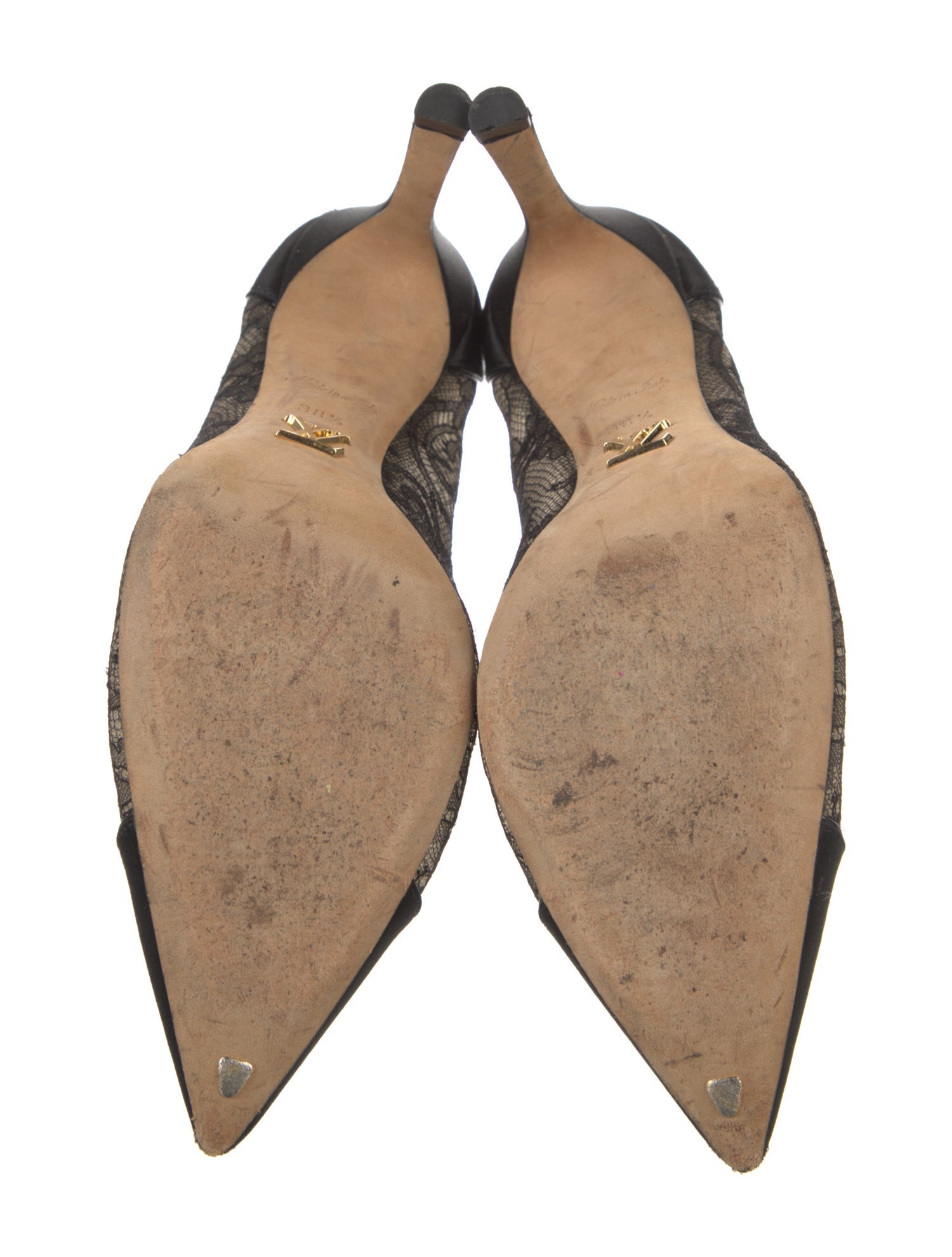 Louis Vuitton Satin Crystal Embellishments Pumps