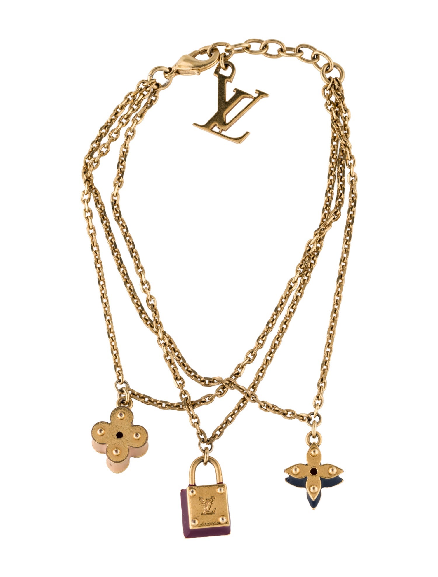 Louis Vuitton Enamel Monogram Multistrand Charm Bracelet