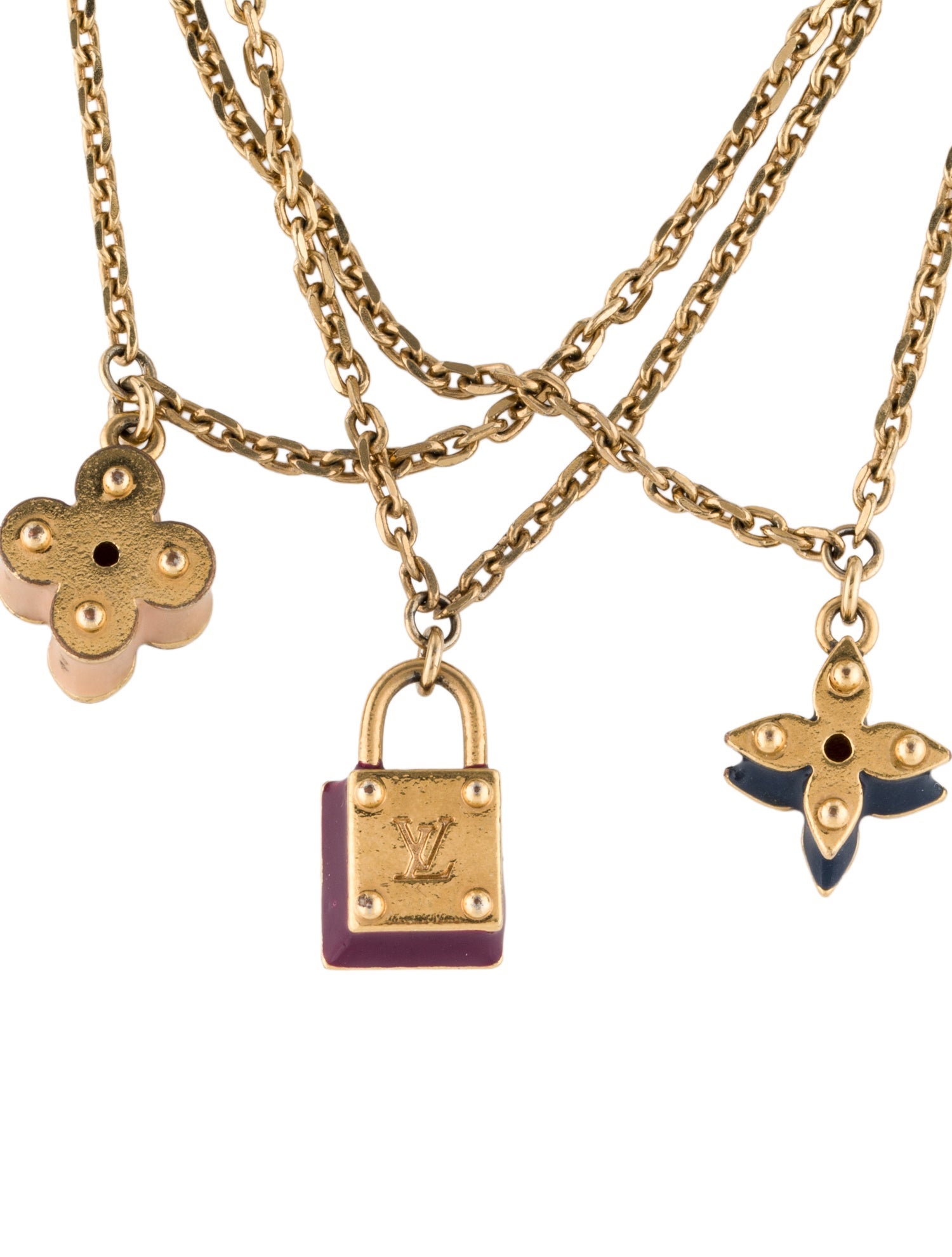 Louis Vuitton Enamel Monogram Multistrand Charm Bracelet