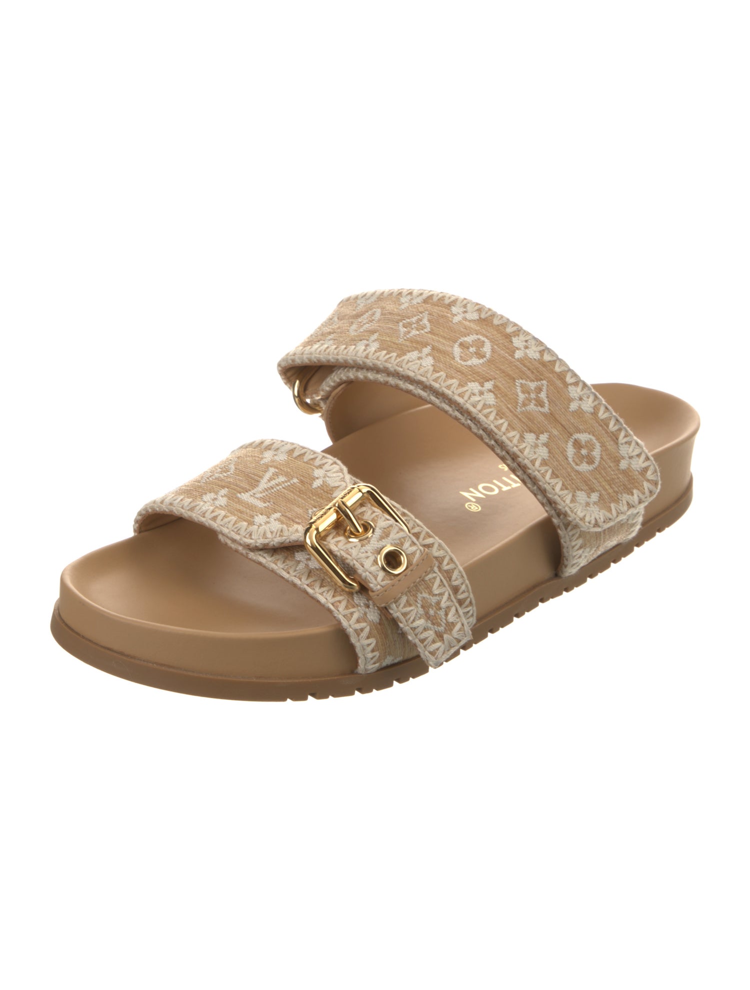 Louis Vuitton LV Monogram Raffia Slides