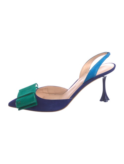 Louis Vuitton Suede Colorblock Pattern Slingback Pumps