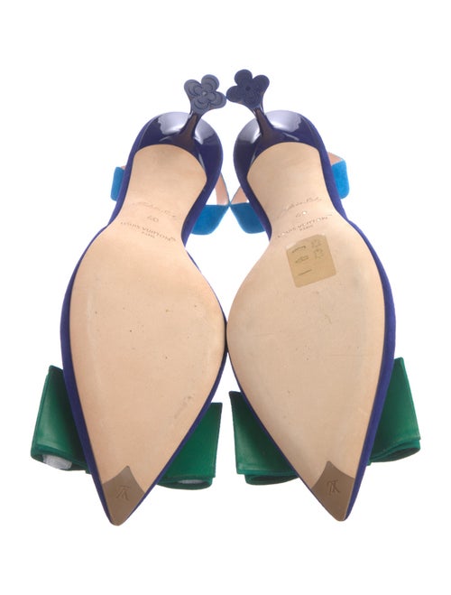Louis Vuitton Suede Colorblock Pattern Slingback Pumps