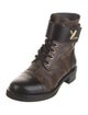 Louis Vuitton Monogram Pattern Leather Trim Embellishment Combat Boots