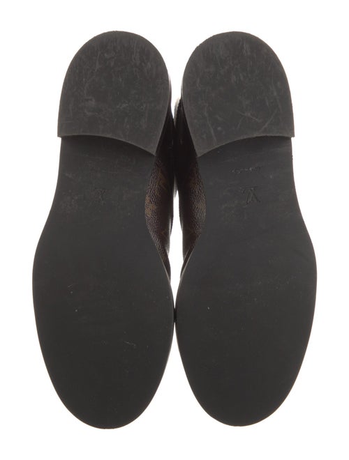 Louis Vuitton Monogram Pattern Leather Trim Embellishment Combat Boots