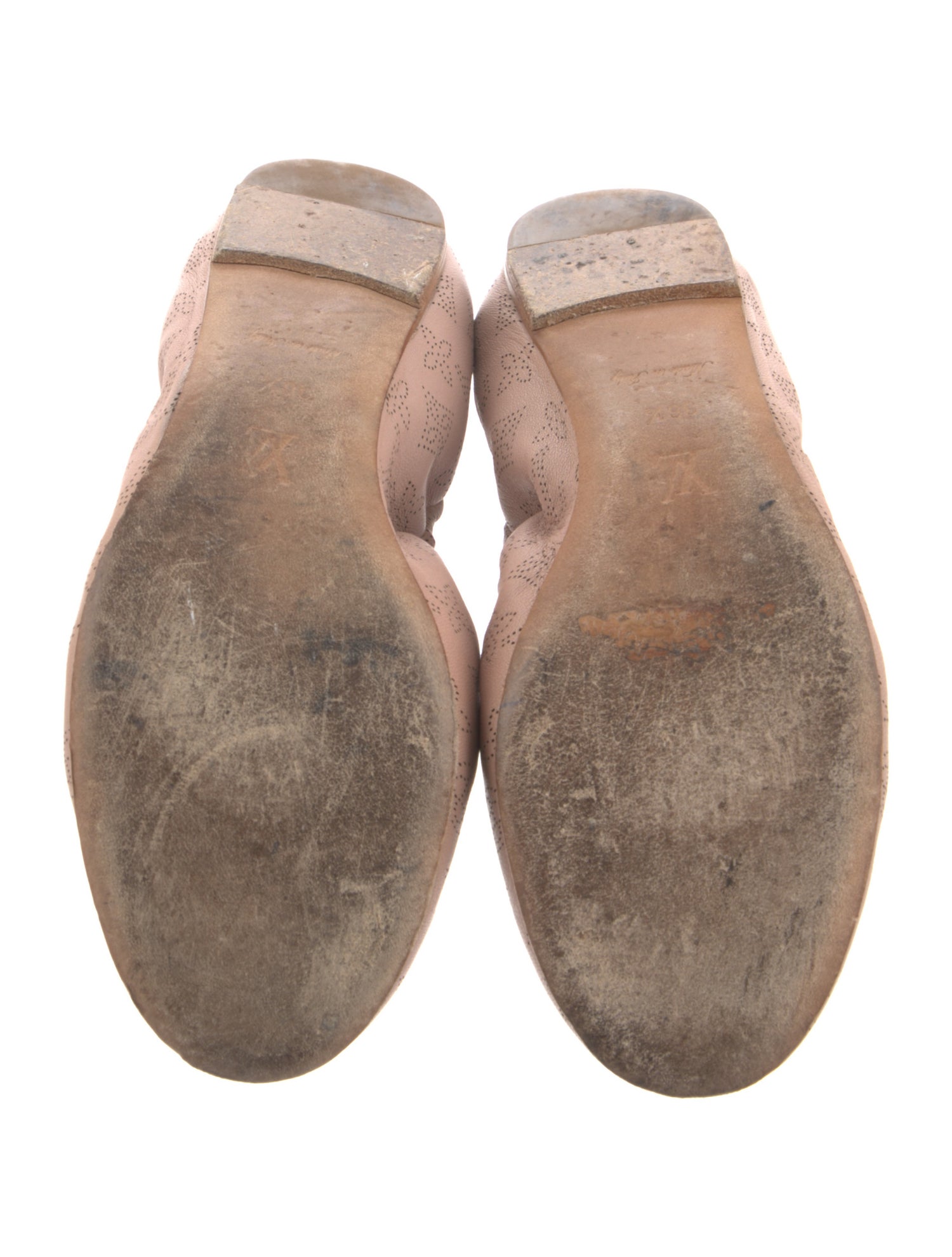 Louis Vuitton Leather Lasercut Accents Ballet Flats