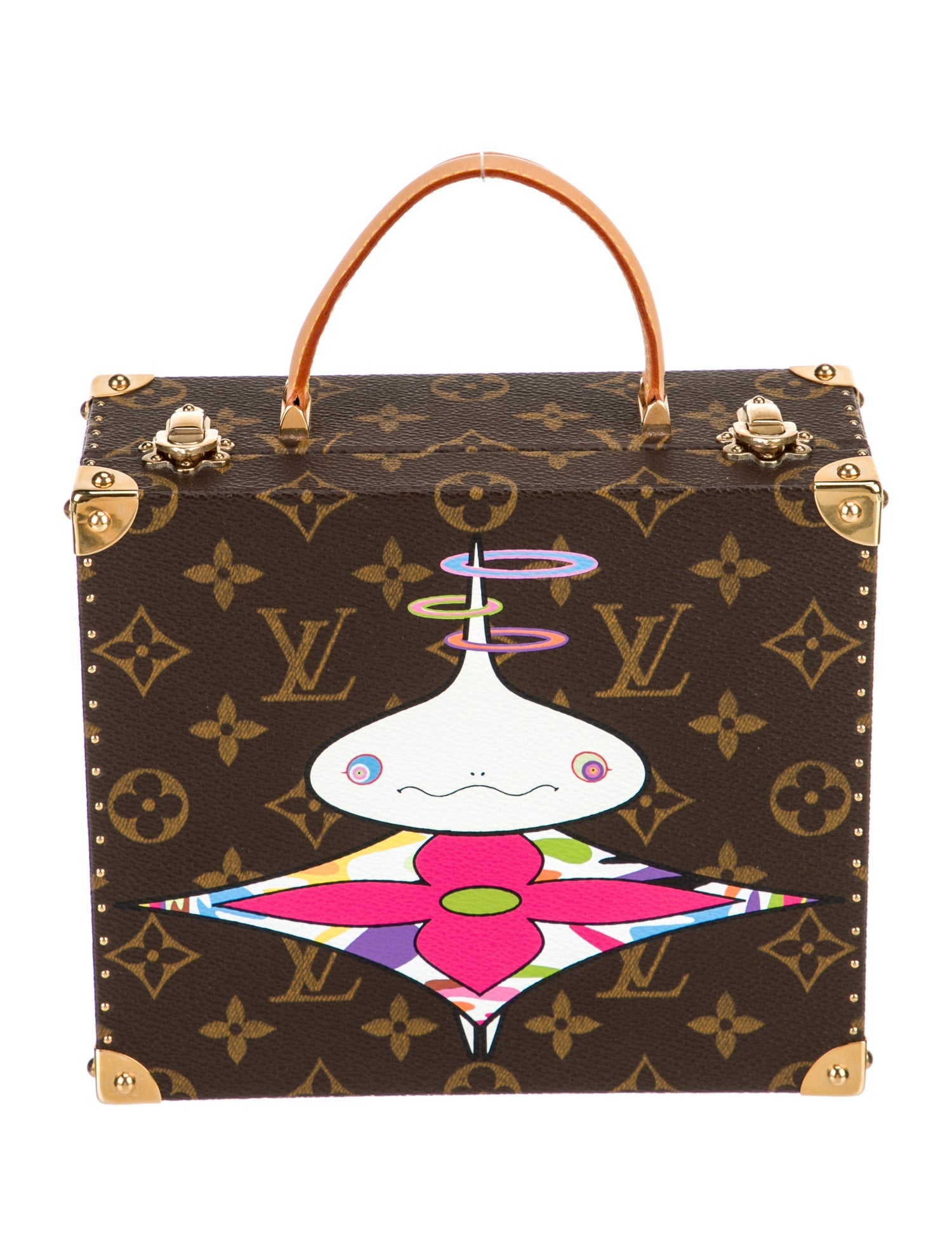 Louis Vuitton Vintage Limited Edition Takashi Murakami Onion Head Monogram Super Flat Vanity Case