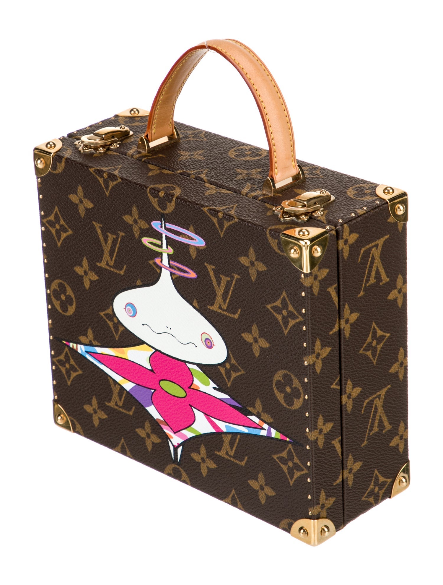 Louis Vuitton Vintage Limited Edition Takashi Murakami Onion Head Monogram Super Flat Vanity Case