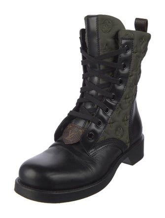 Louis Vuitton LV Monogram Leather Combat Boots