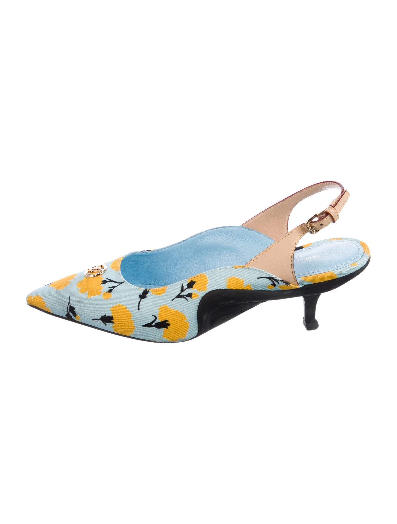 Louis Vuitton Floral Print Slingback Pumps