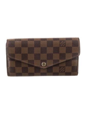 Louis Vuitton Damier Ebene Pattern Coated Canvas Sarah Wallet