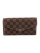 Louis Vuitton Damier Ebene Pattern Coated Canvas Sarah Wallet