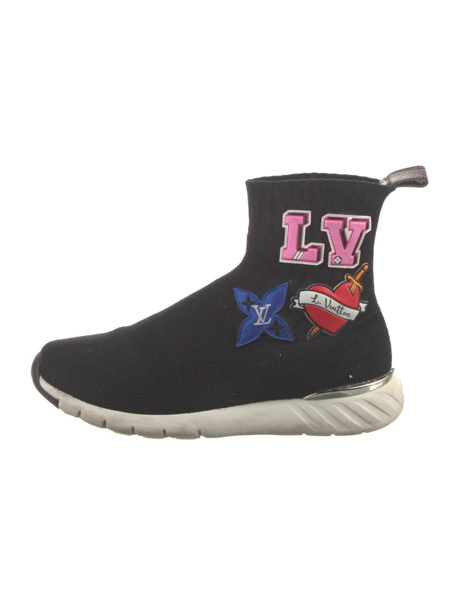 Louis Vuitton LV Monogram Embroidered Accent Sock Sneakers