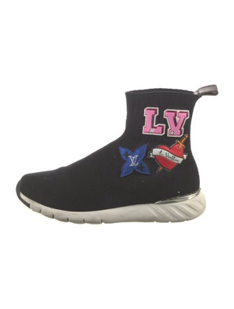 Louis Vuitton LV Monogram Embroidered Accent Sock Sneakers