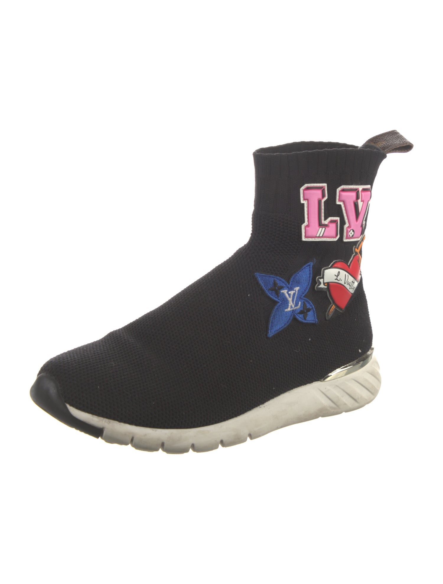 Louis Vuitton LV Monogram Embroidered Accent Sock Sneakers