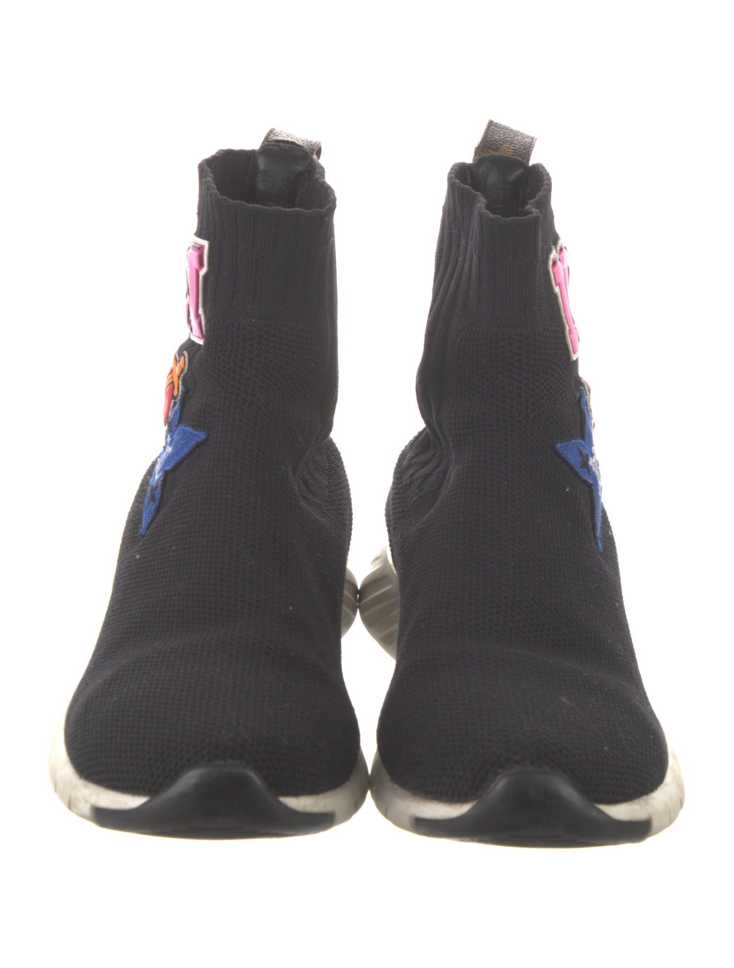 Louis Vuitton LV Monogram Embroidered Accent Sock Sneakers