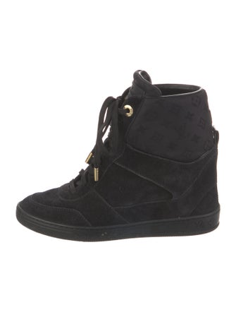 Louis Vuitton LV Monogram Suede Wedge Sneakers