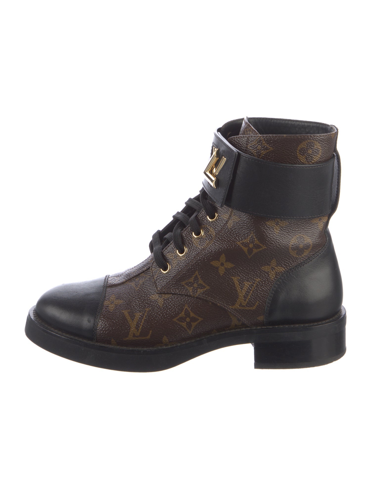 Louis Vuitton Monogram Pattern Combat Boots