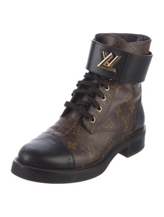 Louis Vuitton Monogram Pattern Combat Boots