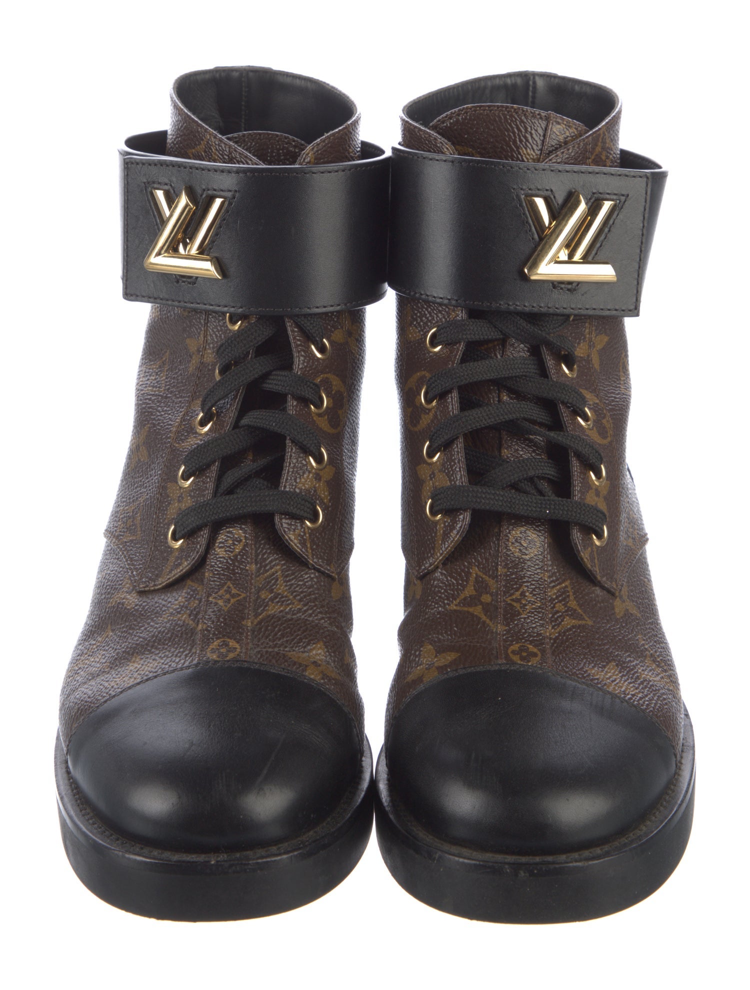 Louis Vuitton Monogram Pattern Combat Boots