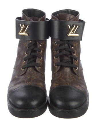 Louis Vuitton Monogram Pattern Combat Boots