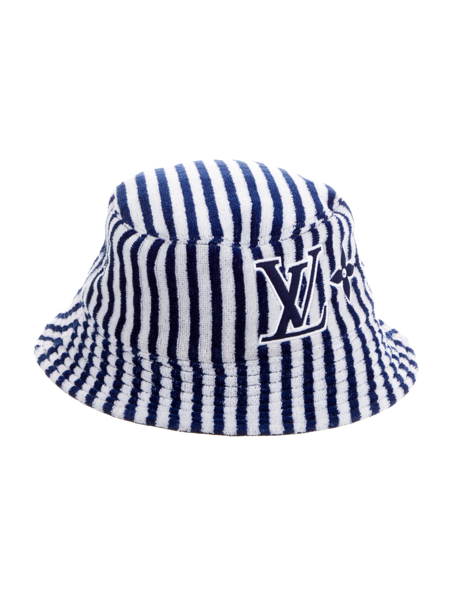 Louis Vuitton LV Logo Striped Reversible Bucket Hat w/Tags