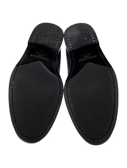 Louis Vuitton Damier Graphite Pattern Leather Trim Embellishment Dress Loafers