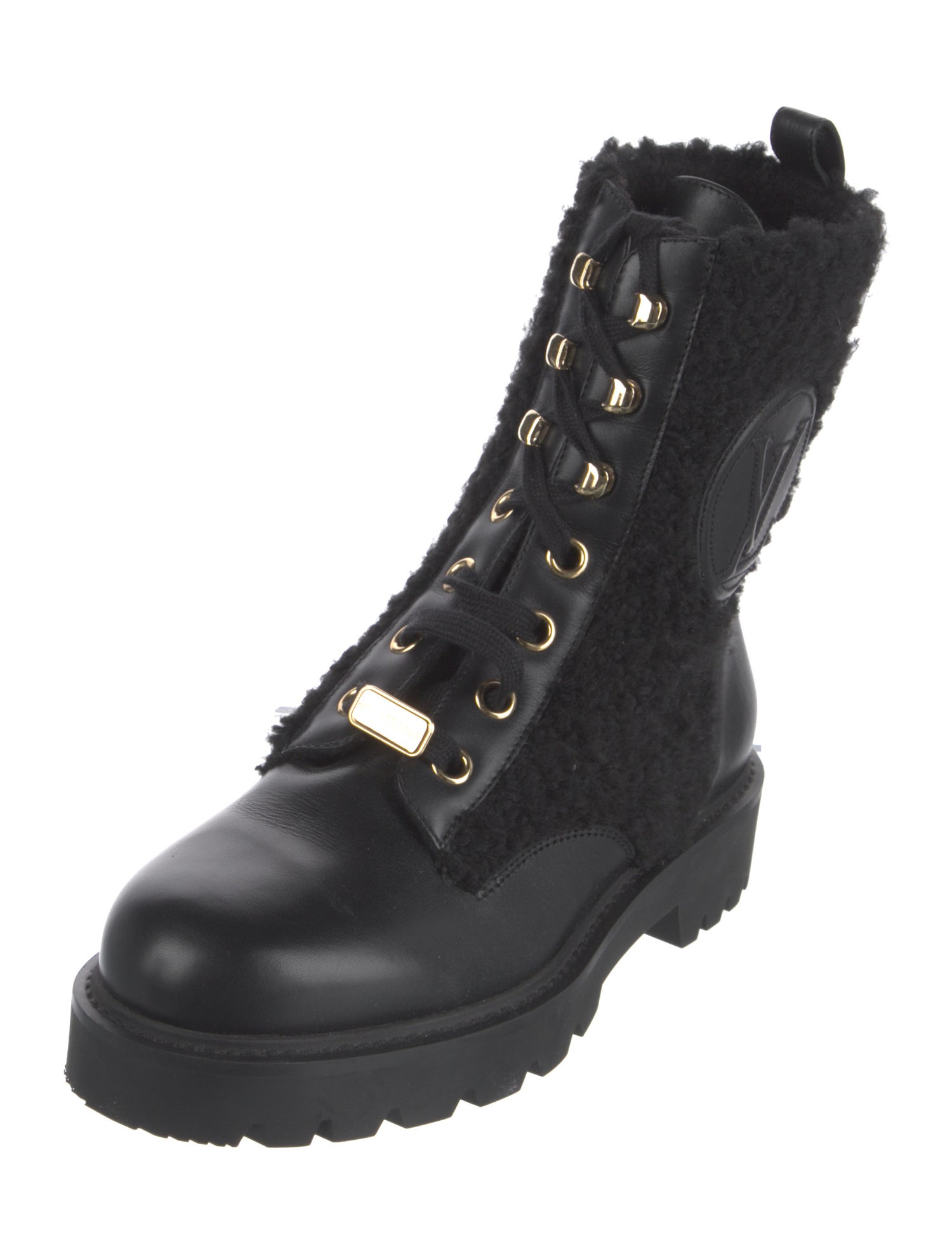 Louis Vuitton LV Monogram Leather Combat Boots