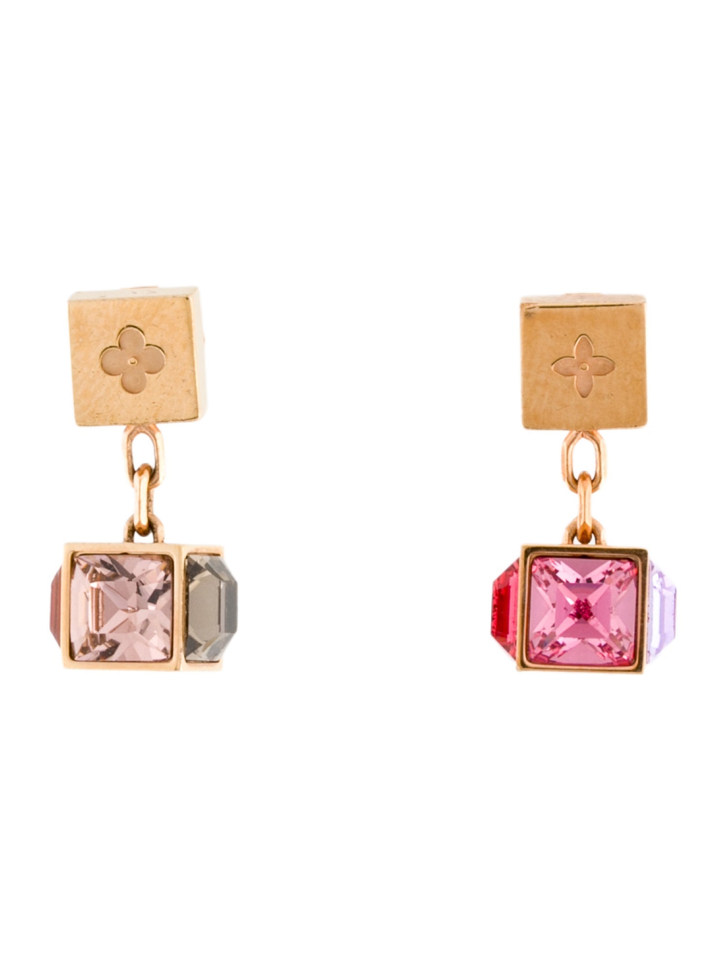 Louis Vuitton Crystal Gamble Drop Earrings Set
