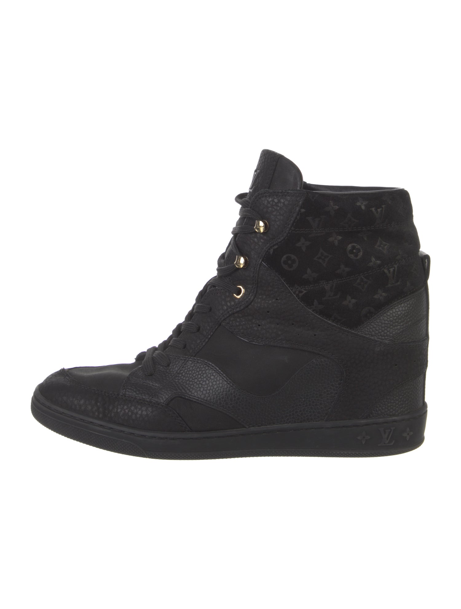 Louis Vuitton LV Monogram Leather Wedge Sneakers