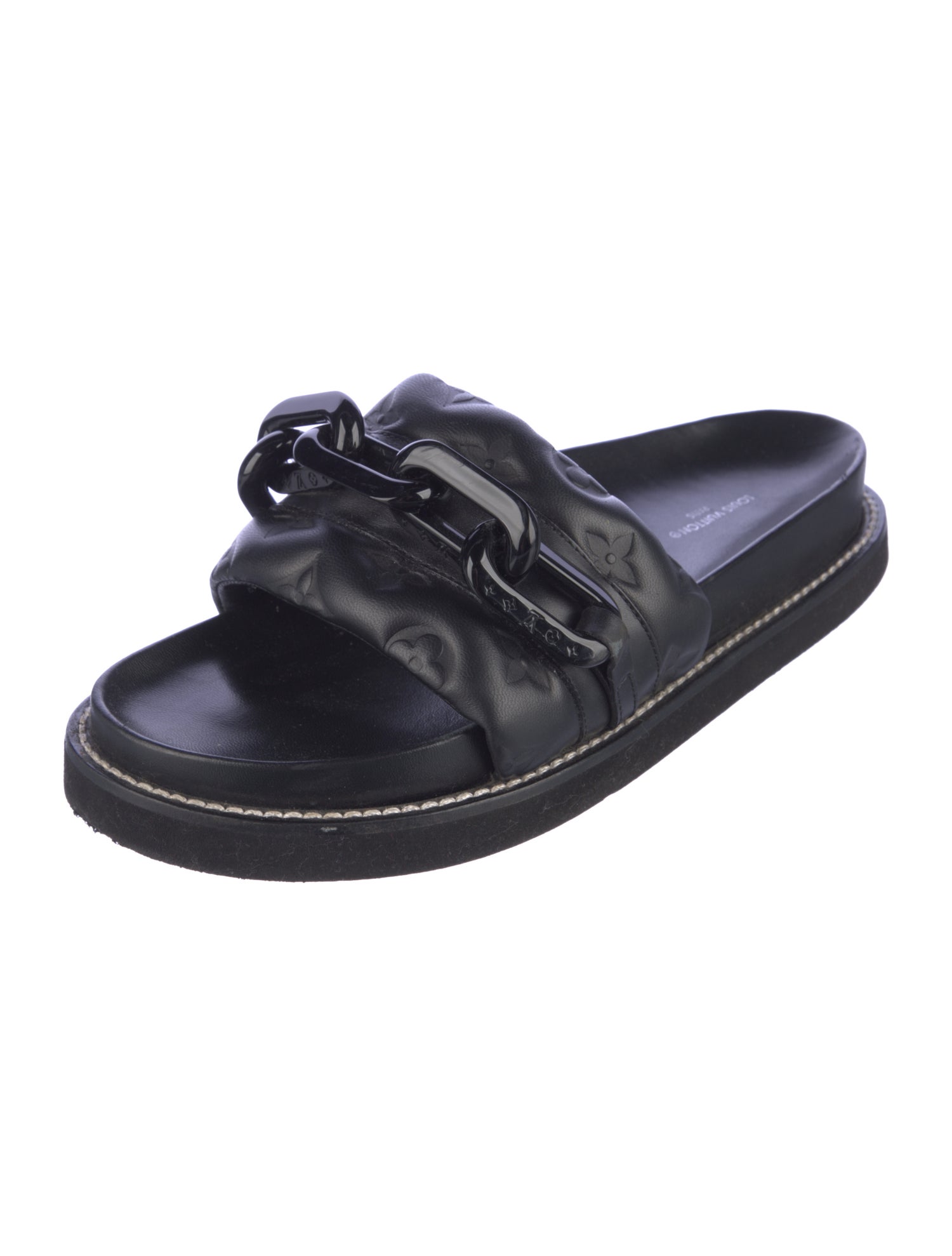 Louis Vuitton LV Monogram Leather Slides