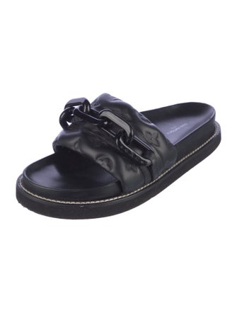 Louis Vuitton LV Monogram Leather Slides