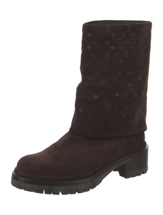 Louis Vuitton LV Monogram Suede Moto Boots