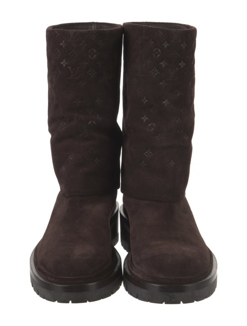 Louis Vuitton LV Monogram Suede Moto Boots