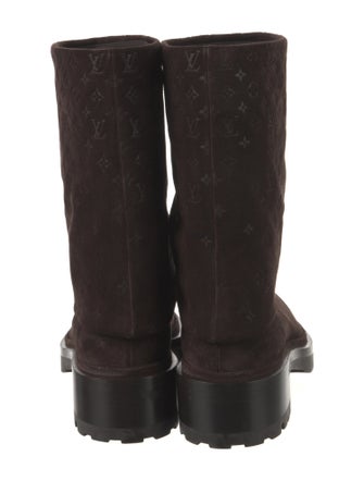 Louis Vuitton LV Monogram Suede Moto Boots