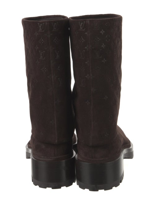 Louis Vuitton LV Monogram Suede Moto Boots
