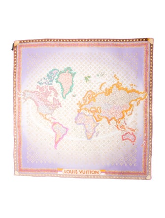 Louis Vuitton World Map Silk Scarf