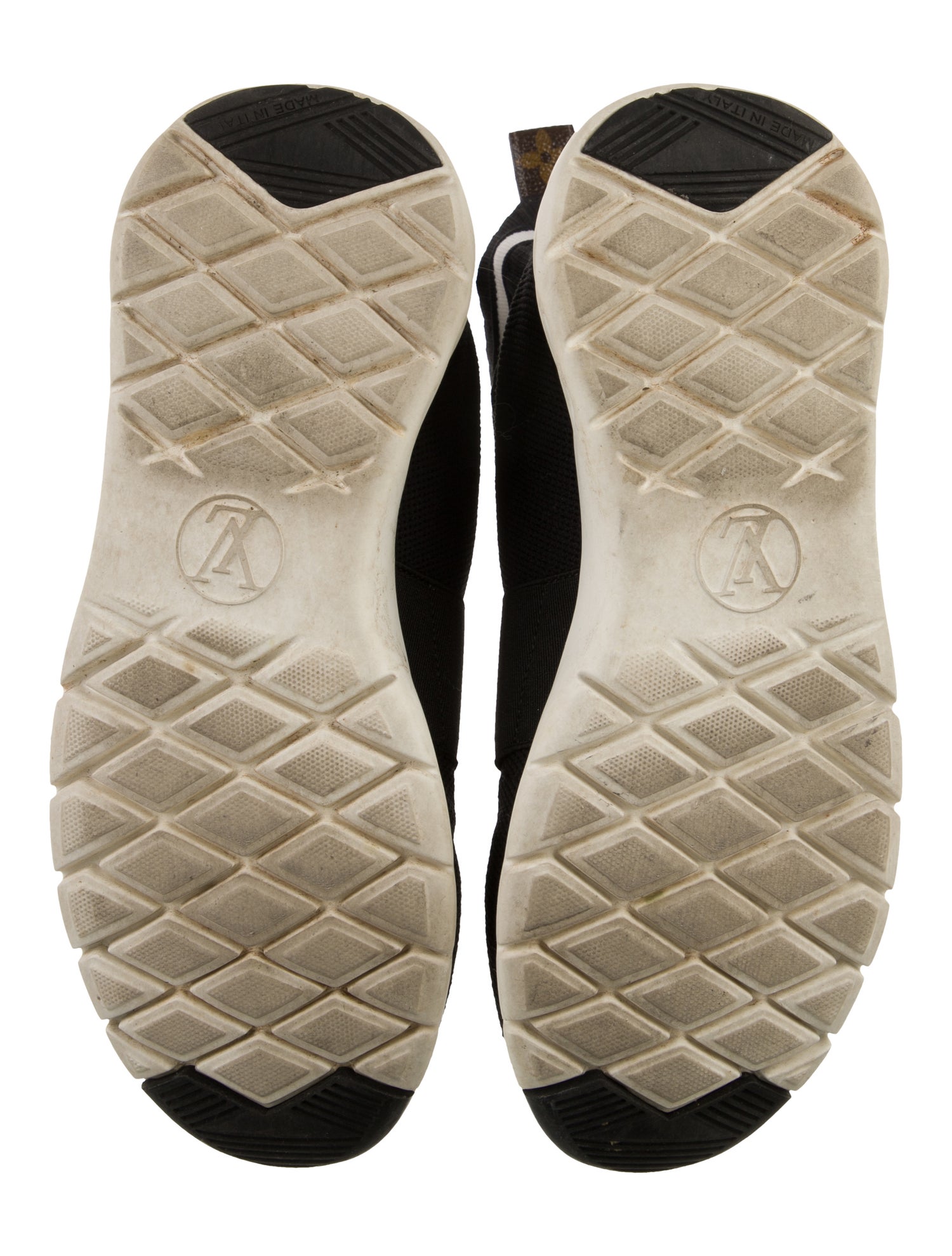 Louis Vuitton Monogram Pattern Embroidered Accent Sock Sneakers