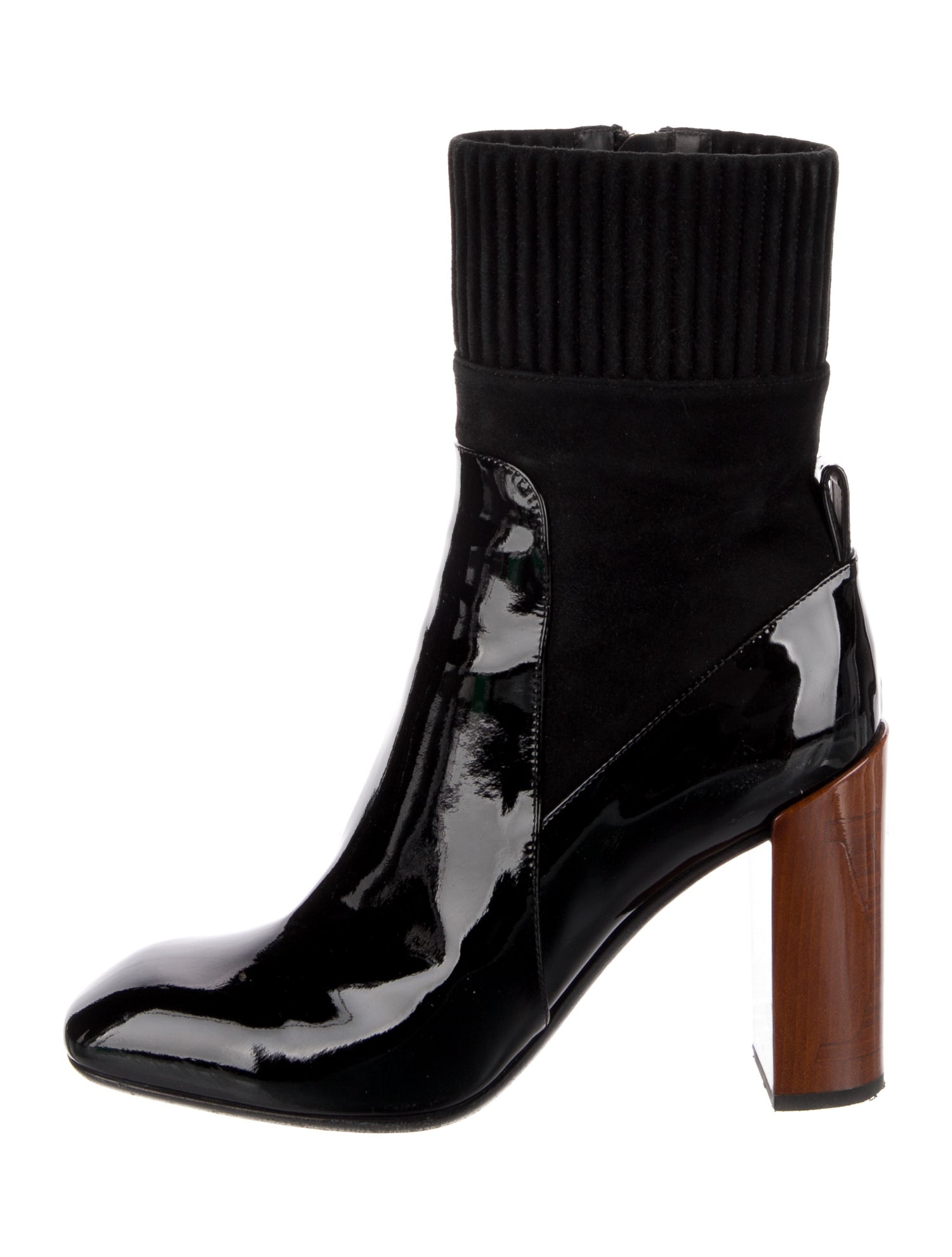 Louis Vuitton Patent Leather Colorblock Pattern Sock Boots