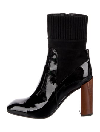 Louis Vuitton Patent Leather Colorblock Pattern Sock Boots