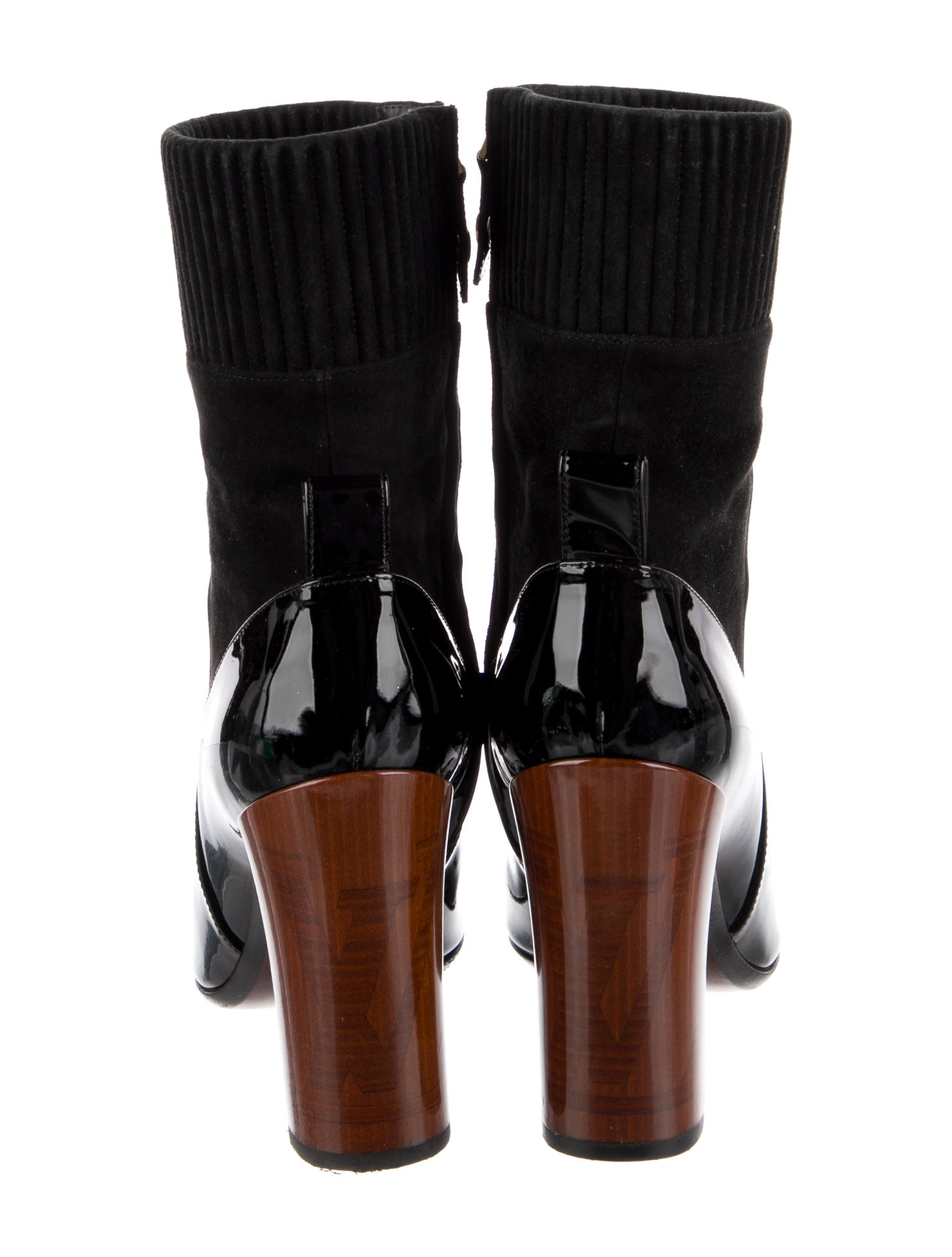 Louis Vuitton Patent Leather Colorblock Pattern Sock Boots