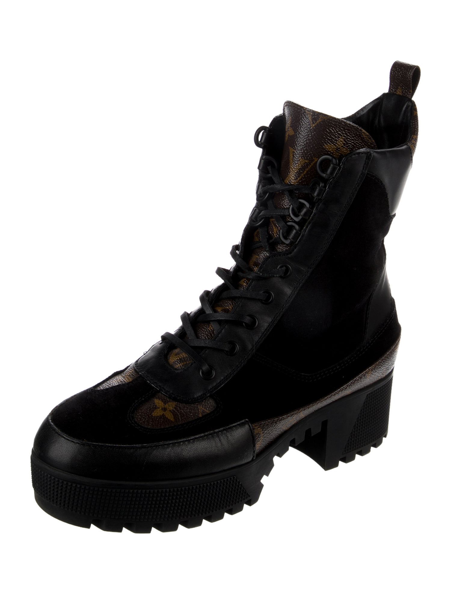 Louis Vuitton LV Monogram Suede Combat Boots