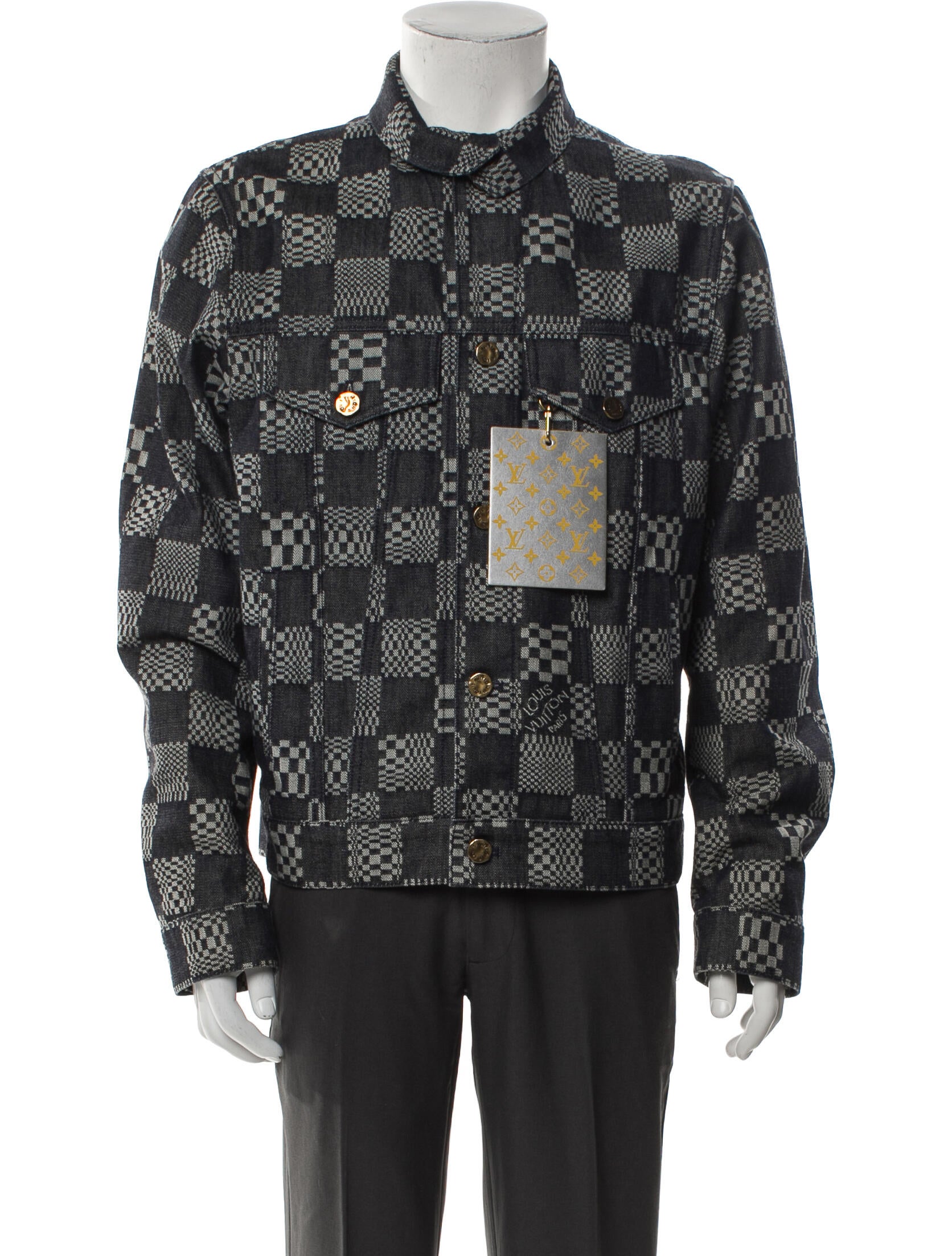 Louis Vuitton 2022 'Distorted Damier' Trucker Jacket w/ Tags
