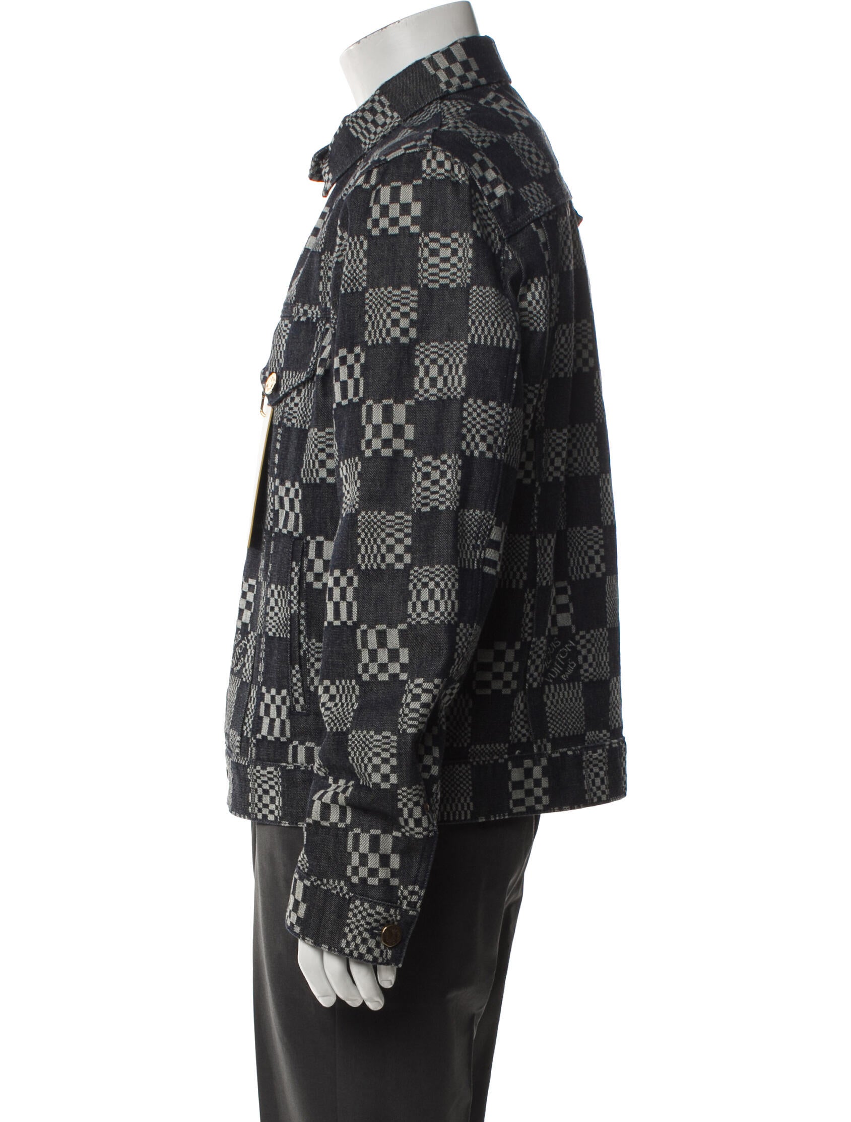 Louis Vuitton 2022 'Distorted Damier' Trucker Jacket w/ Tags