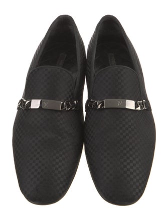 Louis Vuitton Satin Chain-Link Accents Dress Loafers